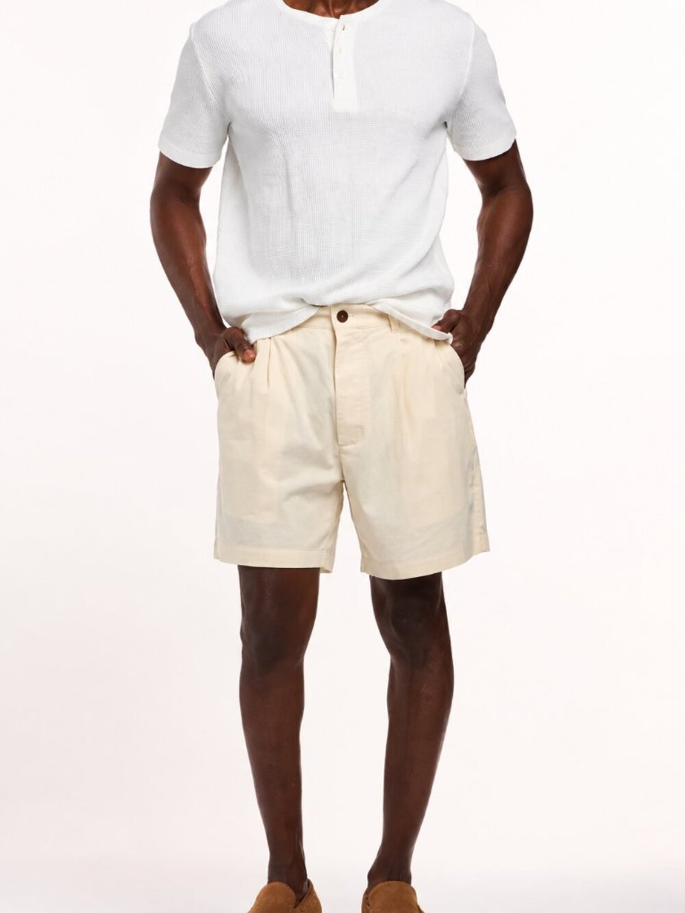 Slate & Stone Men’s Cream Pleated Relaxed Shorts Size 34 NWT Sealed Bag